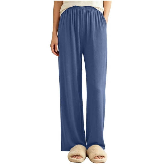 Zpanxa Kids Soft Breathable Lounge Pants Elastic Waistband Loose Fitting Casual Sleepwear Trousers for Home Pants for Girls