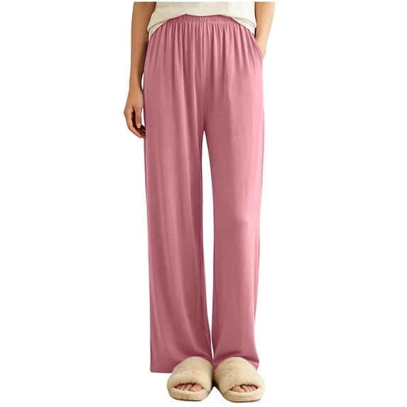 Zpanxa Kids Soft Breathable Lounge Pants Elastic Waistband Loose Fitting Casual Sleepwear Trousers for Home Pants for Girls
