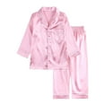thumbnail image 1 of Zpanxa Kids Solid Color Pajama Set Long Sleeve Cozy Winter Loungewear Top and Pants Play Outfit for Toddler Boys Girls 18M-3T, 1 of 7