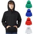 thumbnail image 1 of Zpanxa Kids Solid Hoodie Sweatshirt Kangaroo Pocket Long Sleeve Pullover Casual Unisex Toddler Black 4-5 Years, 1 of 5