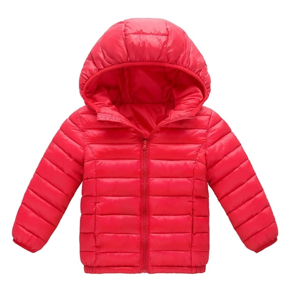 Zpanxa Kids Ultra Lightweight Puffer Jacket Solid Color Hooded Quilted Long Sleeve Thin Warm Winter Coat Casual Outerwear for Boys Girls Ages 2 to 8