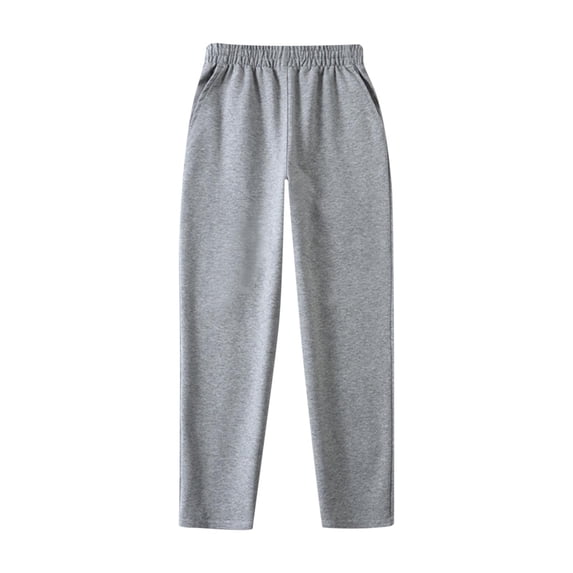 Zpanxa Kids Unisex Basic Straight Leg Sweatpants Elastic Waist Casual Lounge Pants Soft Comfy Trousers for School Uniform Pants for Boys