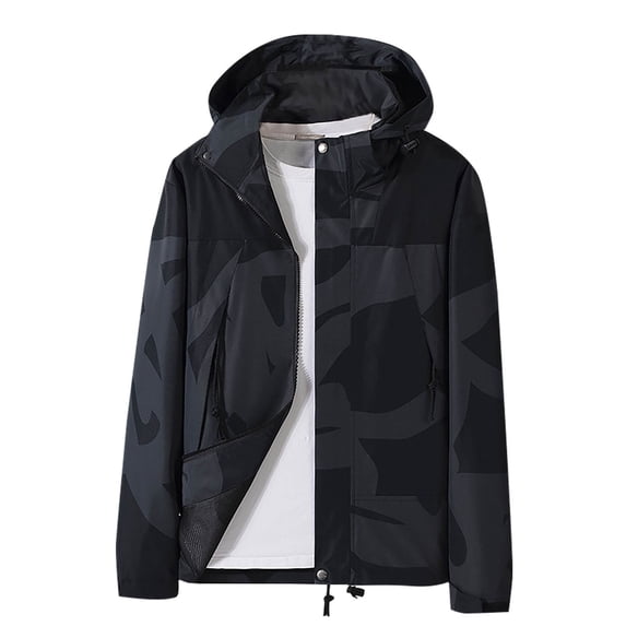Zpanxa Kids Waterproof Windproof Raincoat with Detachable Hood Color Block School Uniform Style Winter Jacket Long Sleeve Outerwear for Ages 6 to 16
