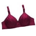 thumbnail image 1 of Zpanxa Lace Back Closure Bra Wireless Comfort Embroidery Design Breathable Lightweight T-Shirt Bra for Women Everyday Wear, 1 of 5