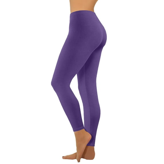 Zpanxa Leggings for Women, Butt Lift High Waisted No See-Through Yoga Pants. Workout Running Leggings, Fashion Casual Solid Color Slim Leg Workout Running Trousers Purple S