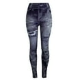 thumbnail image 1 of Zpanxa Leggings for Women Women's Jeans Bottom Pants Coloured Hip-up Super Bomb Slim Nine-minute Pants Navy L, 1 of 5