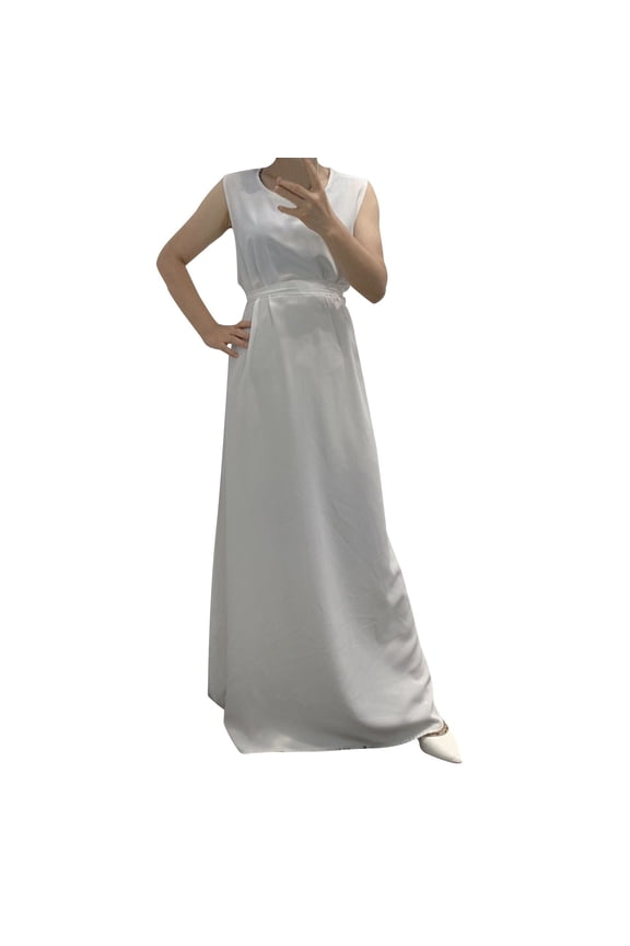 Long Sleeve Belted Dress Women Modest Abaya Kaftan Loose Fit Sleeveless Inner Lining Arabian