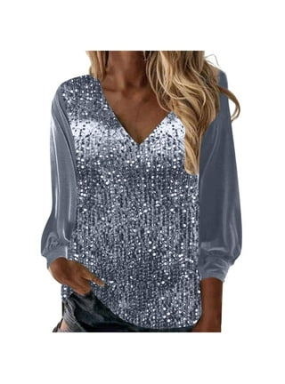 Silver dressy tops sales