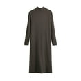 thumbnail image 1 of Zpanxa Long Sweater Dress for Women, Mock Neck Ribbed Knit Midi Length Casual Winter Style, 1 of 3