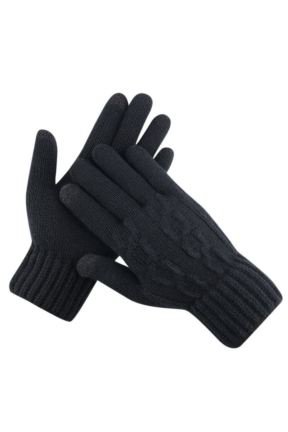 Men Winter Warm Gloves Touch Screen Gloves Casual Stretch Thick Knit Windproof Gloves, Thermal Gloves, Gloves for Men Cold Weather Outdoor Skiing Running Fishing