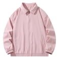 thumbnail image 1 of Zpanxa Men's Casual Jacket Modern Stylish Zipper Front Long Sleeve Coat with Turn-Down Collar and Pockets, Versatile Lightweight for Daily Fashion Wear in Solid Color Pink L, 1 of 4