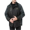 thumbnail image 1 of Zpanxa Men's Color Block Fleece Jacket with Detachable Zipper and Pockets, Outdoor Sportswear Coat for All Weather Black XXL, 1 of 6
