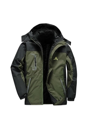 Men's Extreme Cold Weather Jacket Waterproof Windproof Thick Insulated with Detachable Hood & Zippered Pockets Arctic Expedition Parka
