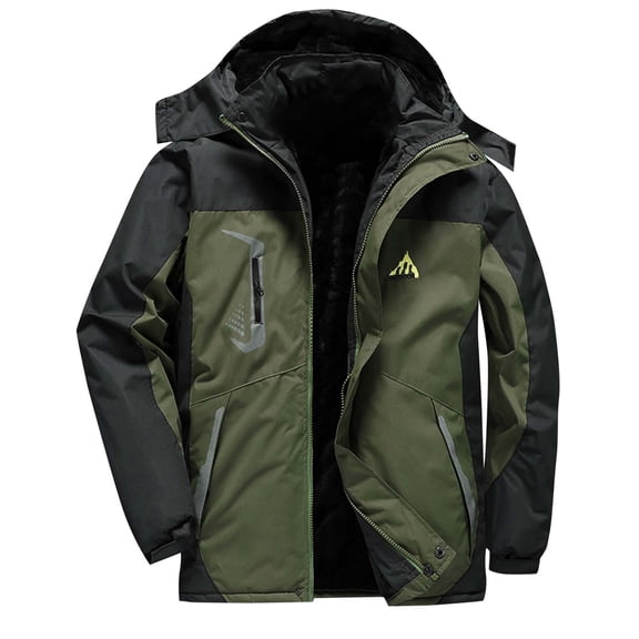 Zpanxa Men's Extreme Cold Weather Jacket Waterproof Windproof Thick Insulated with Detachable Hood & Zippered Pockets Arctic Expedition Parka