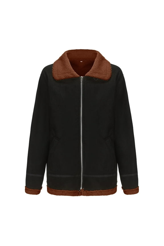 Men's Faux Wool Zip Up Cardigan Coat Solid Color, Winter Warm Long Sleeve Jacket for Fall and Winter Seasons Brown 5XL