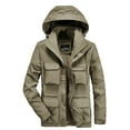 thumbnail image 1 of Zpanxa Men's Functional Baseball Suit Jacket Solid Color with Multi-Pockets, Three-in-One Work Coat for Utility and Style Khaki 4XL, 1 of 3