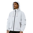 thumbnail image 1 of Zpanxa Men's Heavy-Duty Waterproof Workwear Raincoat Hooded Jacket with Multiple Utility Pockets for All-Weather Outdoor Construction and High-Visibility Work Commute White XL, 1 of 8