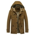 thumbnail image 1 of Zpanxa Men's Heavyweight Winter Coat Detachable Hood Insulated Parka with Multiple Pockets for Extreme Cold Weather Urban Warmth Brown 4XL, 1 of 3