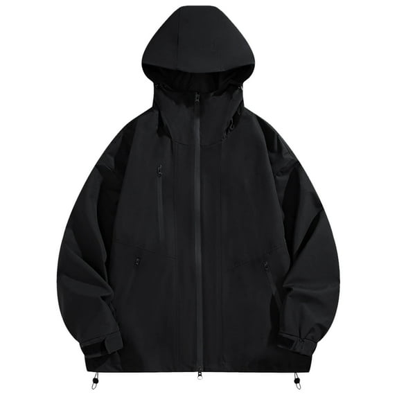 Zpanxa Men's Lightweight Windproof Cycling Coat for Spring Outdoor Riding, Thin Mountain Climbing Work Jacket with Water Resistant Black XL