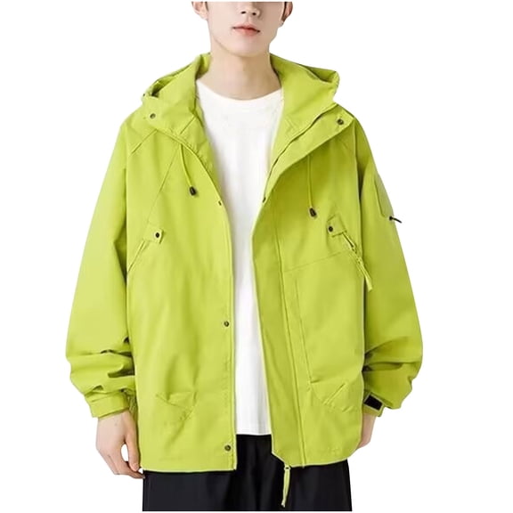 Zpanxa Men's Lightweight Windproof Cycling Coat for Spring Outdoor Riding, Thin Mountain Climbing Work Jacket with Water Resistant Green XL