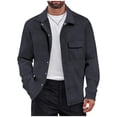 thumbnail image 1 of Zpanxa Men's Modern Blazer Button Front Jacket Lapel Collar Long Sleeve Casual Coat with Pockets for Business Casual and Office Wear in Solid Color Dark Gray XXL, 1 of 8