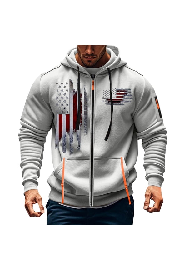 Men's Performance Cargo Training Jacket with Multiple Utility Pockets, Adjustable Hood and Long Sleeves for Sports Fitness & Breathable Workout Wear in Solid Color Gray XXL