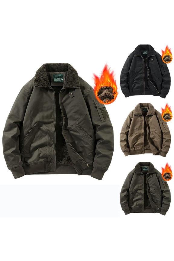 Men's Quilted Stand Collar Jacket Thermal Lock Padding Windproof Solid Color Long Sleeve Zippered Chest Pockets Winter Urban Commuter