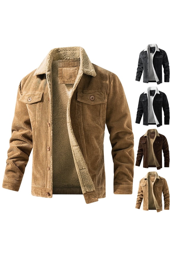 Men's Reversible Jacket Solid Color Dual Wear Design Multiple Pockets Long Sleeve No Hood Casual Multi Season Coat