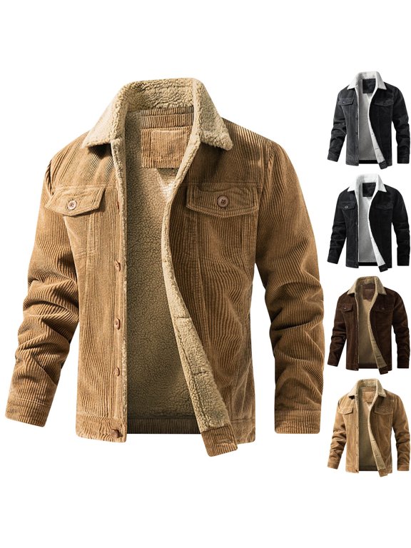 Men's Reversible Jacket Solid Color Dual Wear Design Multiple Pockets Long Sleeve No Hood Casual Multi Season Coat