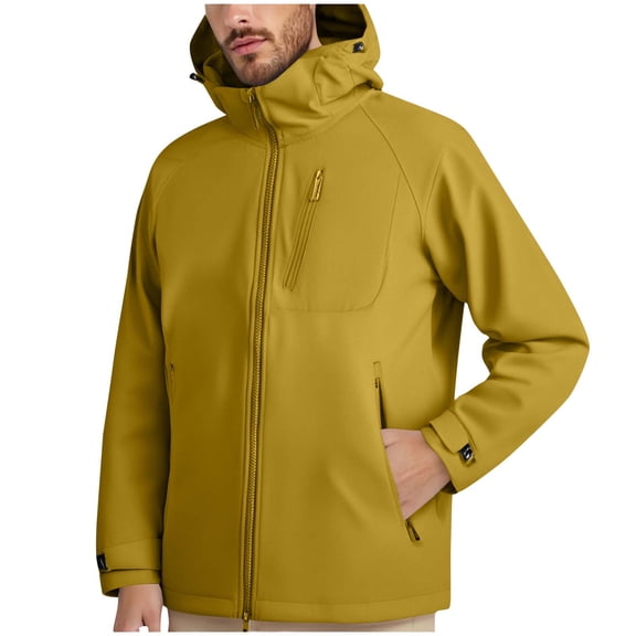 Zpanxa Men's Thermal Insulated Winter Jacket Waterproof Windproof Ski Coat Hooded Snow Shell with Inner Drawcord Heavy Duty Outdoor Parka