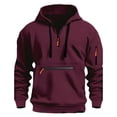 thumbnail image 1 of Zpanxa Men's Utility Zip Hoodie Sports Pullover with Chest Pocket Heavy Duty Cotton Blend Solid Color Workwear Hooded Sweatshirt Top, 1 of 2