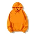 thumbnail image 1 of Zpanxa Men's Velvet Hoodie Solid Color Long Sleeve Sweatshirt with Kangaroo Pocket Plush Winter Warm Soft Touch Casual Pullover, 1 of 6
