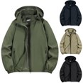 thumbnail image 1 of Zpanxa Men's Velvet Thermal Jacket Plush Windproof Hooded Solid Color Long Sleeve HeatLock Technology Zippered Pockets Luxury Lounge Coat, 1 of 8