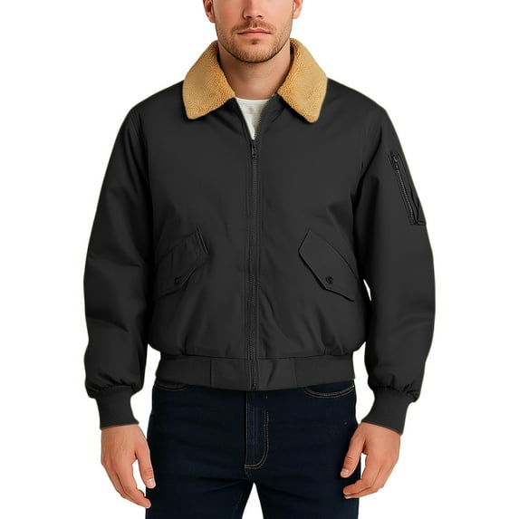 Zpanxa Men's Vintage Cafe Racer Motorcycle Jacket Genuine Leather Thermal Lined Windproof with Zipper Pockets for Cold Weather Riding Protection and Warmth Black S