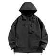 thumbnail image 1 of Zpanxa Men's Waterproof Windbreaker Jacket Hooded Rain Coat with Detachable Hood Storm Proof Full Zip Outdoor Hiking Shell Drawstring Hem, 1 of 7