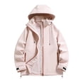 thumbnail image 1 of Zpanxa Men's Waterproof Work Jacket Hooded Heavy-Duty Raincoat with Multiple Utility Pockets and Long Sleeves for Outdoor Construction and Daily Work Commute Pink S, 1 of 7