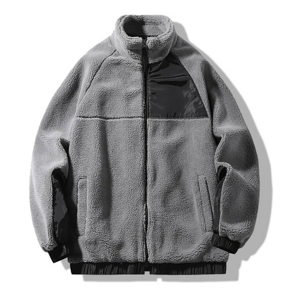Zpanxa Men's Winter Stand Collar Padded Jacket Long Sleeve, Warm Insulated Coat for Cold Weather Protection Gray XXL