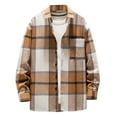 thumbnail image 1 of Zpanxa Mens Fall Winter Coats Fashion Men's Single-breasted Casual Plaid Woolen Shirt Jacket Top Yellow XL, 1 of 3