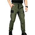 thumbnail image 1 of Zpanxa Mens Jogger Pants Nylon Tactical Cargo Jogger Pants with Drawstring Waist and Multi Pockets, 1 of 8