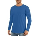 thumbnail image 1 of Zpanxa Mens Long Sleeve Tee Shirts Workout Athletic Shirts Summer Moisture Wicking Quick Dry Lightweight Breathable Solid Color T-Shirts Tops Blue M, 1 of 5