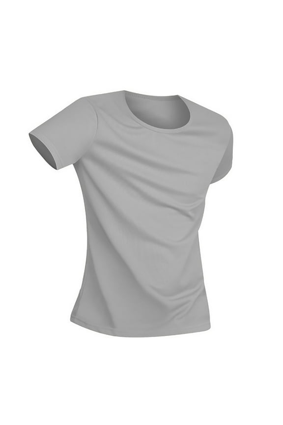 Mens Short Sleeve T-Shirt Quick Dry Tech Stretch Ultra-Soft Breathable Top Tee Stretch Ultra-Soft Breathable Crew Active T-Shirt Gray XL