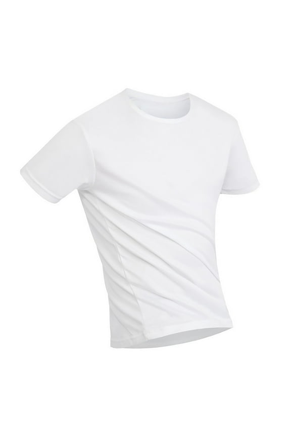 Mens Short Sleeve T-Shirt Quick Dry Tech Stretch Ultra-Soft Breathable Top Tee Stretch Ultra-Soft Breathable Crew Active T-Shirt White XL