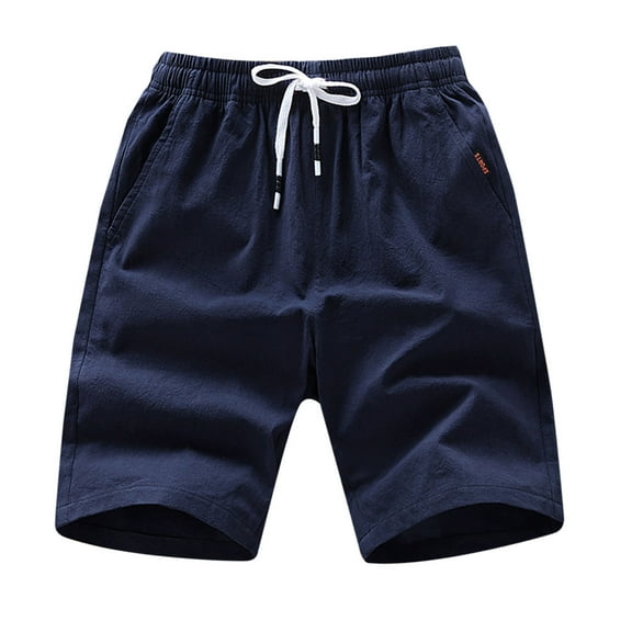 Zpanxa Mens Shorts Clearance, Summer Cotton Shorts Casual Thin and Breathable Shorts Blue XL