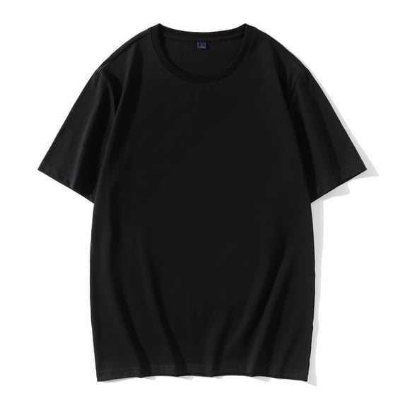 Zpanxa Mens Summer T Shirt, Crew Neck Mercerized Cotton Short Sleeve, Basic Summer Solid T Shirts, Moisture-Wicking Crew Tee Undershirts, Athletic Running Workout Tees Black M