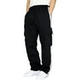 thumbnail image 1 of Zpanxa Mens Sweatpants Jogger Hiking Pants Women Casual Trousers High Waist Drawstring with Multi-Pockets Long Pants Black L, 1 of 4