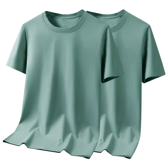 Zpanxa Mens T-Shirts Casual Fashion Solid Large Size Half Sleeve Short Sleeve Round Neck Top