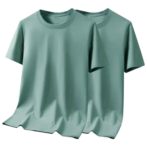 Zpanxa Mens T-Shirts Casual Fashion Solid Large Size Half Sleeve Short Sleeve Round Neck Top