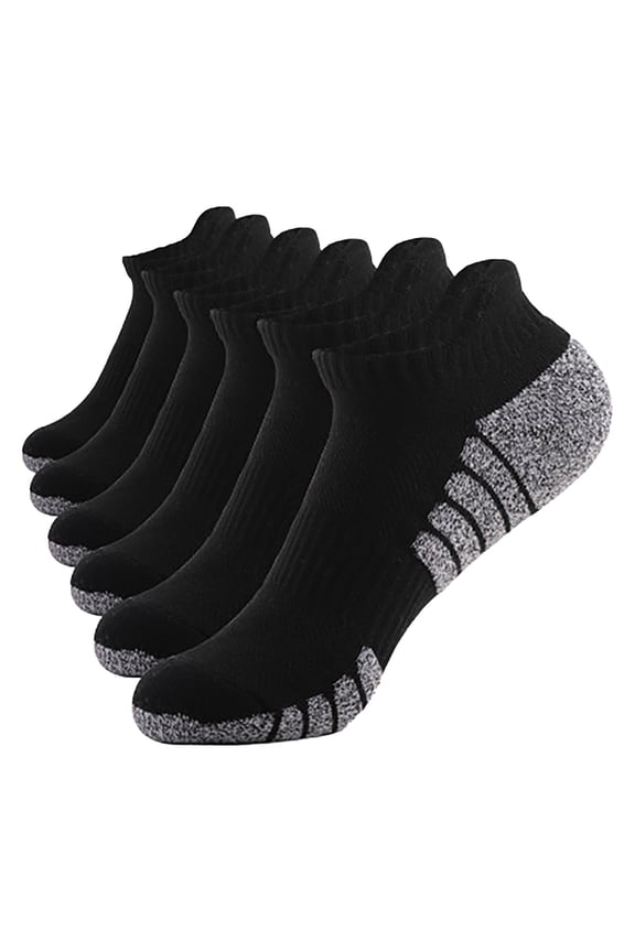 Mens Wool Hiking Socks Thermal Warm Crew 6 Pairs Men Low Canister Take a WalkTowel Cotton Breathable Socks Black M