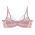 thumbnail image 1 of Zpanxa Minimizer Bras for Women Full Coverage Unlined Lace Underwire Supportive Side Smoother Everyday Bra Hot Pink 34BC, 1 of 6