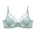 thumbnail image 1 of Zpanxa Minimizer Bras for Women Full Coverage Unlined Lace Underwire Supportive Side Smoother Everyday Bra Mint Green 40BC, 1 of 2